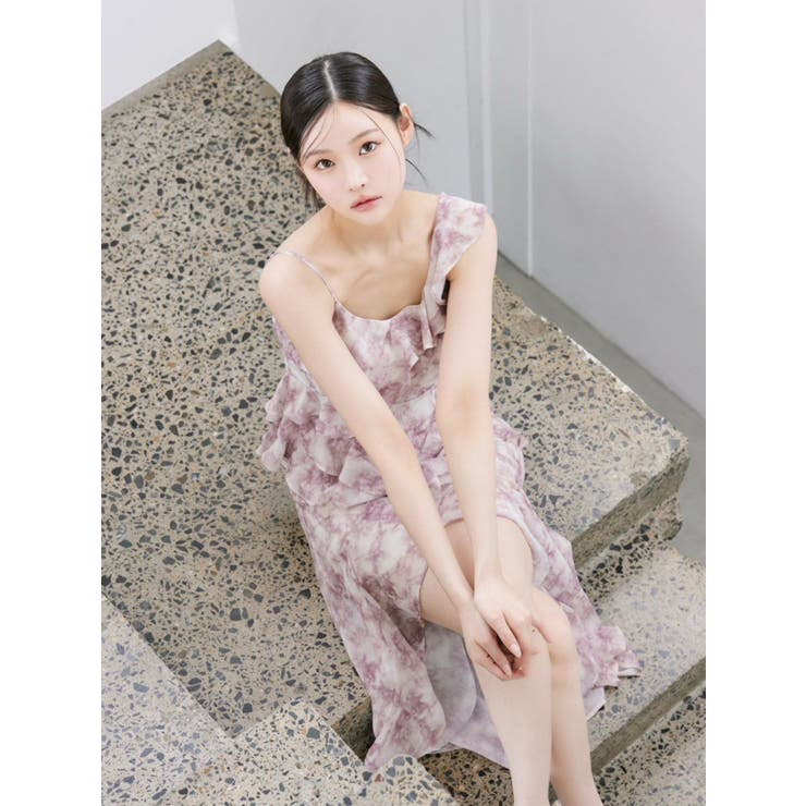 ラッフルアシンメトリータイダイプリントワンピース | EATME | 詳細画像9 