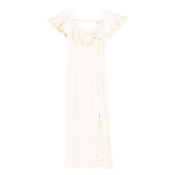 アイボリー | ベルテッドラッフルフリルワンピース | EATME