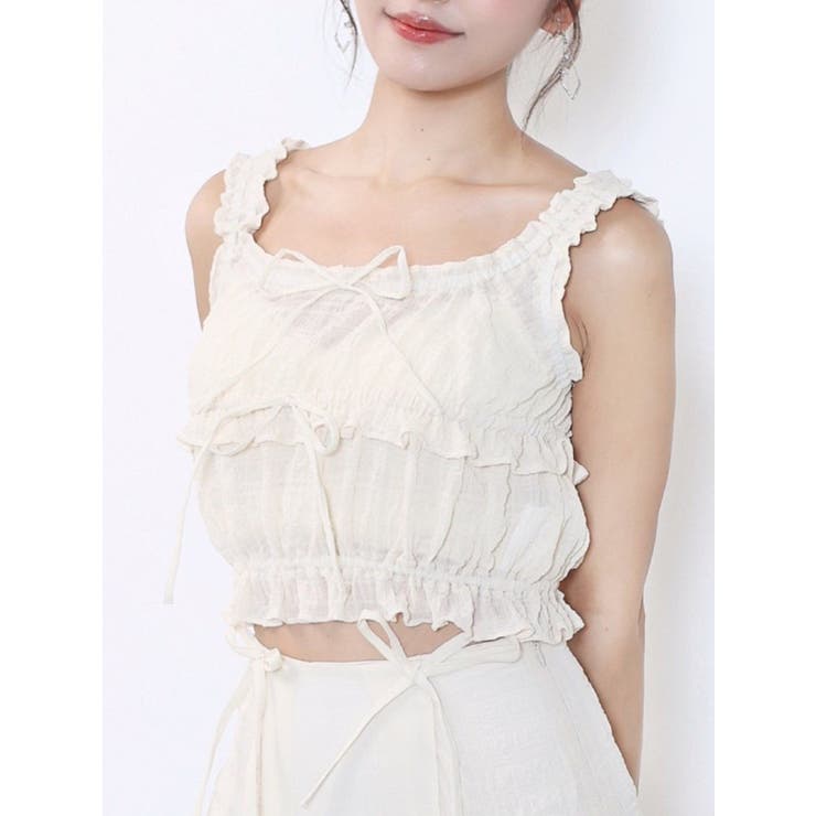 【SETUP】ギャザーノースリーブTOP | EATME | 詳細画像1 