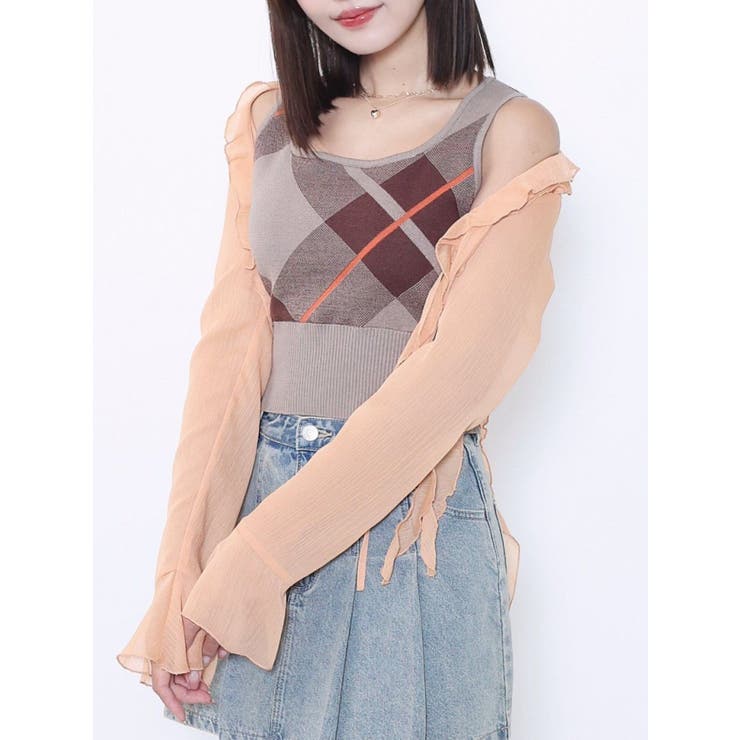 オレンジ | ラッフルカーディガン | EATME