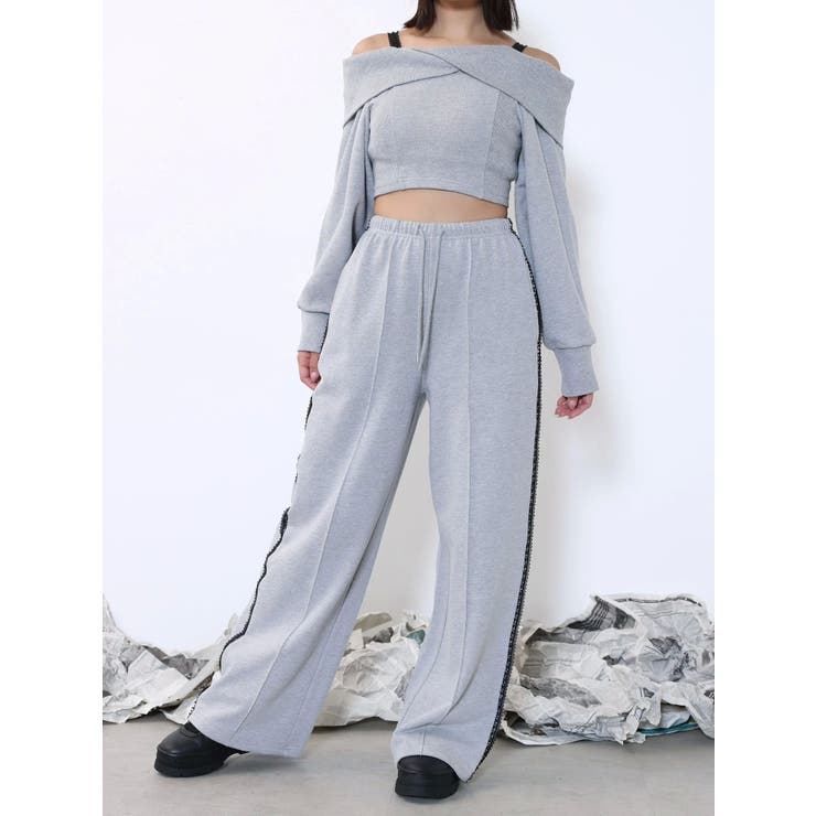 【SETUP着用可】サイドレーススウェットパンツ | EATME | 詳細画像13 