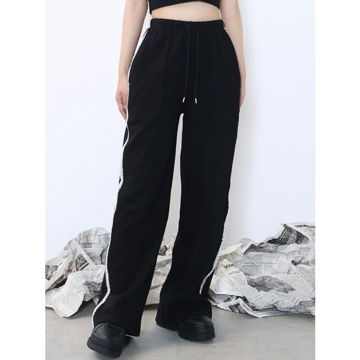 ブラック | 【SETUP着用可】サイドレーススウェットパンツ | EATME