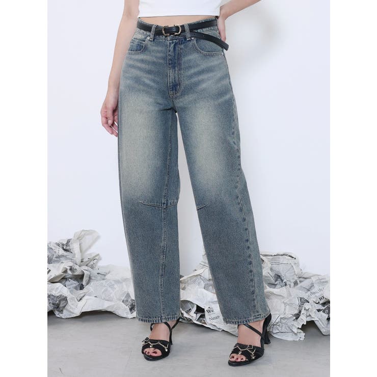 ブルー | カーブシルエットデニムパンツ | EATME