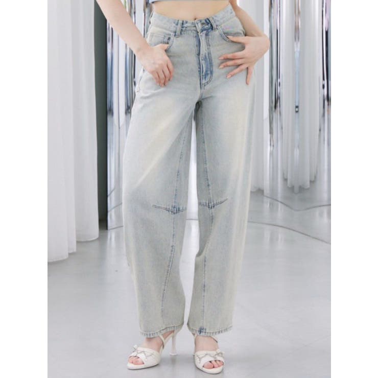 アイスブルー | カーブシルエットデニムパンツ | EATME