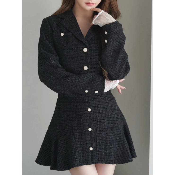 ブラック | 【SETUP】ツイード テーラードジャケット | EATME