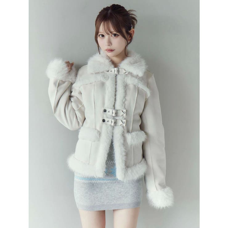 フェイクファーカラーベルトジャケット[品番：MKSW0066392]｜EATME