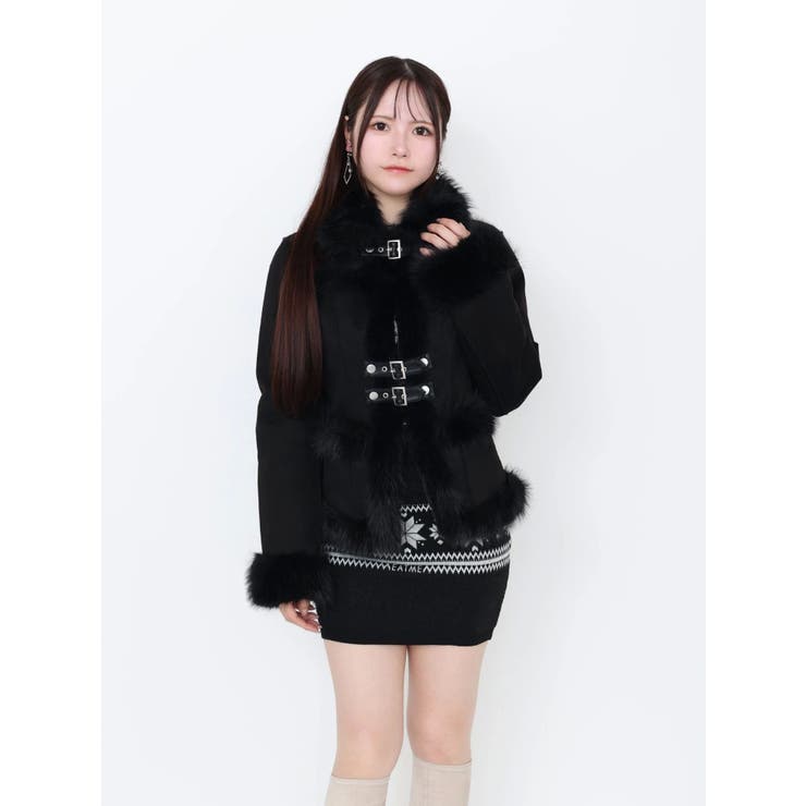 フェイクファーカラーベルトジャケット[品番：MKSW0066392]｜EATME