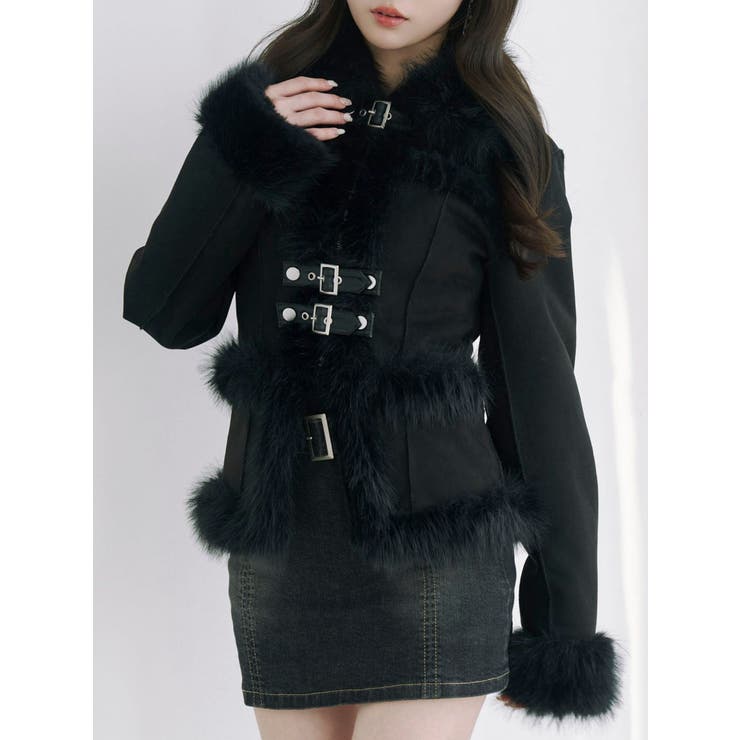 フェイクファーカラーベルトジャケット[品番：MKSW0066392]｜EATME