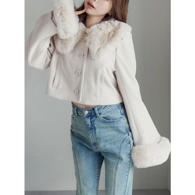 EATME フェイクファーカラージャケット コート フェイクファーカラージャケット[品番：MKSW0067052]｜EATME