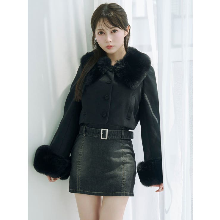 フェイクファーカラージャケット[品番：MKSW0067052]｜EATME