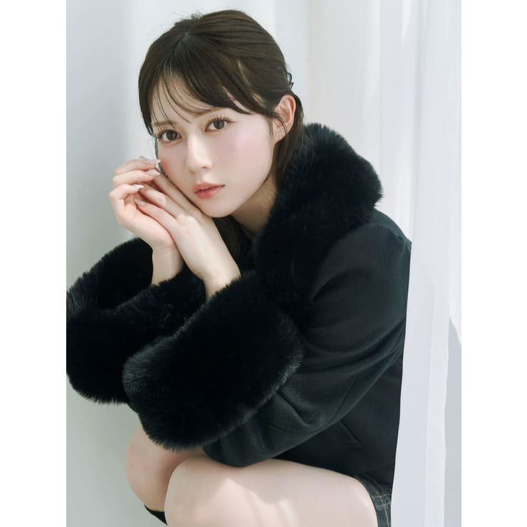 フェイクファーカラージャケット[品番：MKSW0067052]｜EATME