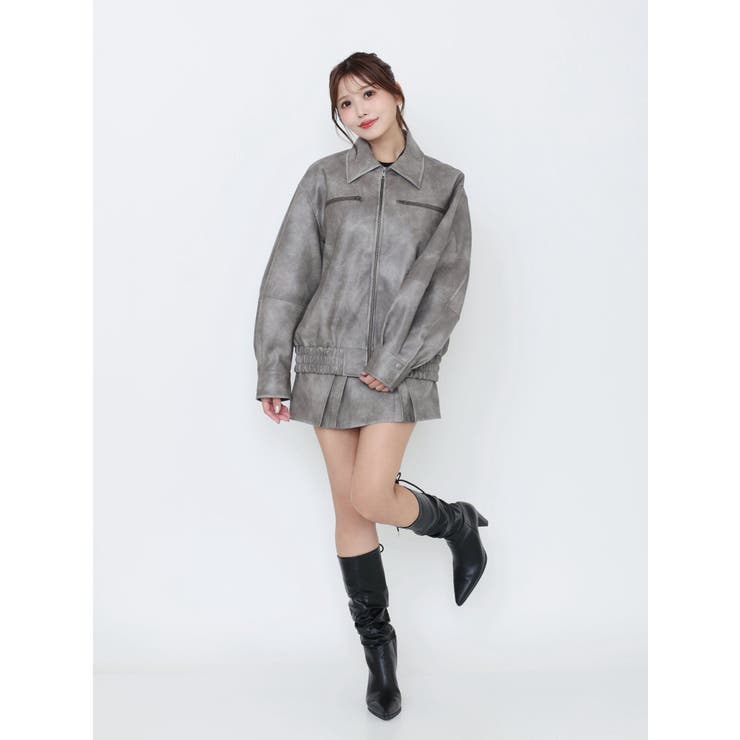 【SETUP】ヴィンテージライクフェイクレザーブルゾン | EATME | 詳細画像10 