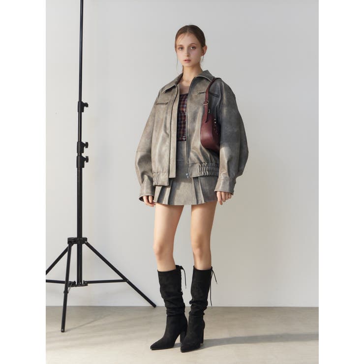 【SETUP】ヴィンテージライクフェイクレザーブルゾン | EATME | 詳細画像14 