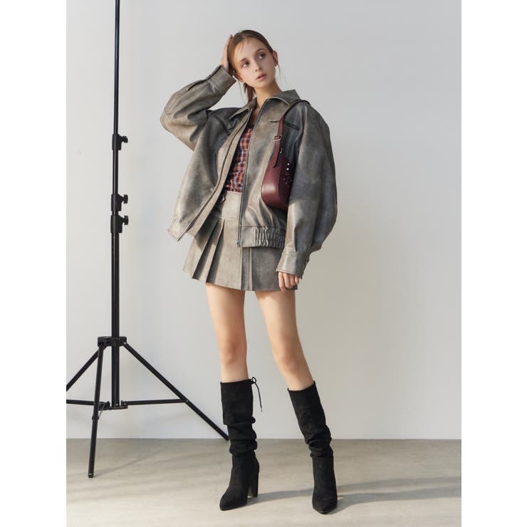 【SETUP】ヴィンテージライクフェイクレザーブルゾン | EATME | 詳細画像15 