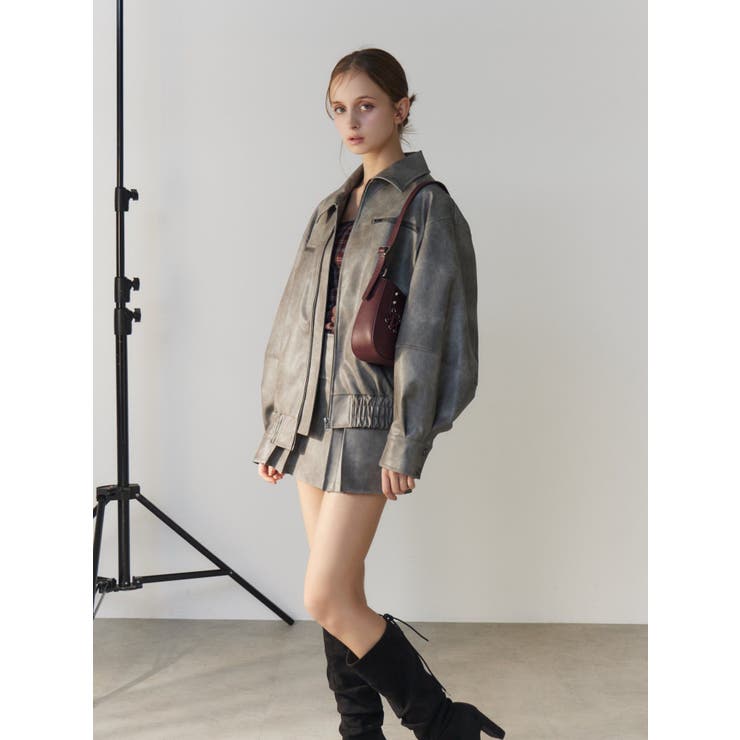 【SETUP】ヴィンテージライクフェイクレザーブルゾン | EATME | 詳細画像18 