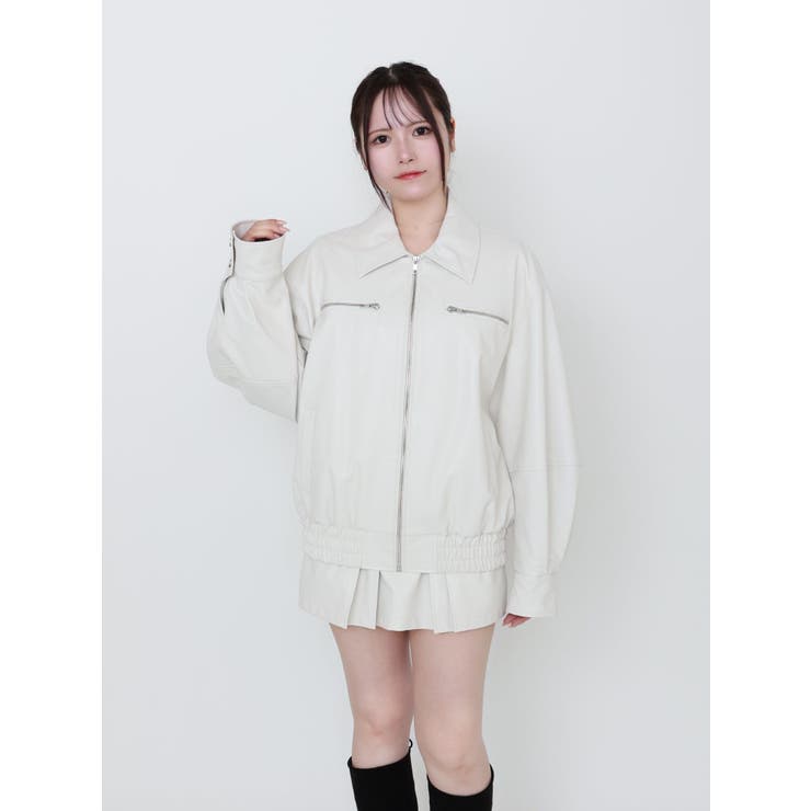 【SETUP】ヴィンテージライクフェイクレザーブルゾン | EATME | 詳細画像2 