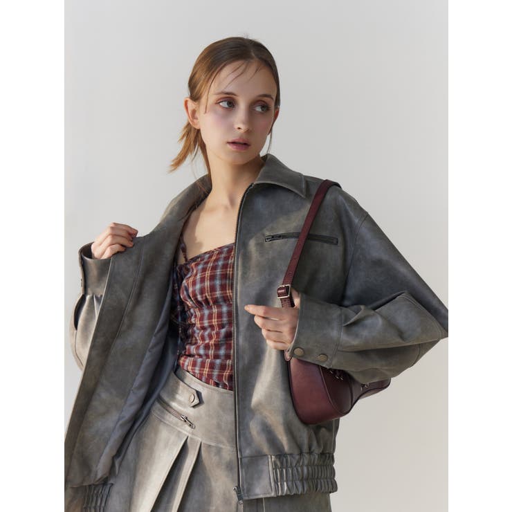 【SETUP】ヴィンテージライクフェイクレザーブルゾン | EATME | 詳細画像22 