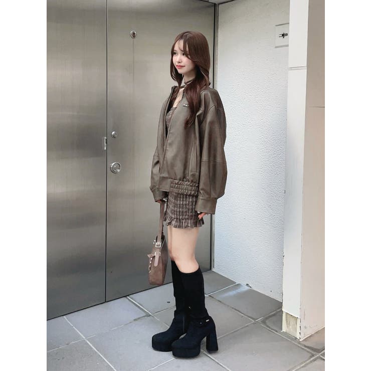 【SETUP】ヴィンテージライクフェイクレザーブルゾン | EATME | 詳細画像30 