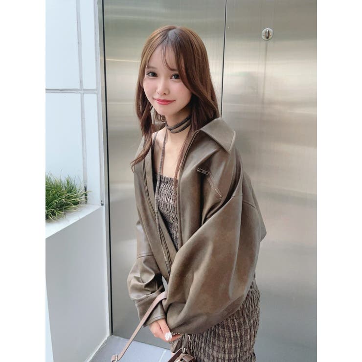 【SETUP】ヴィンテージライクフェイクレザーブルゾン | EATME | 詳細画像32 