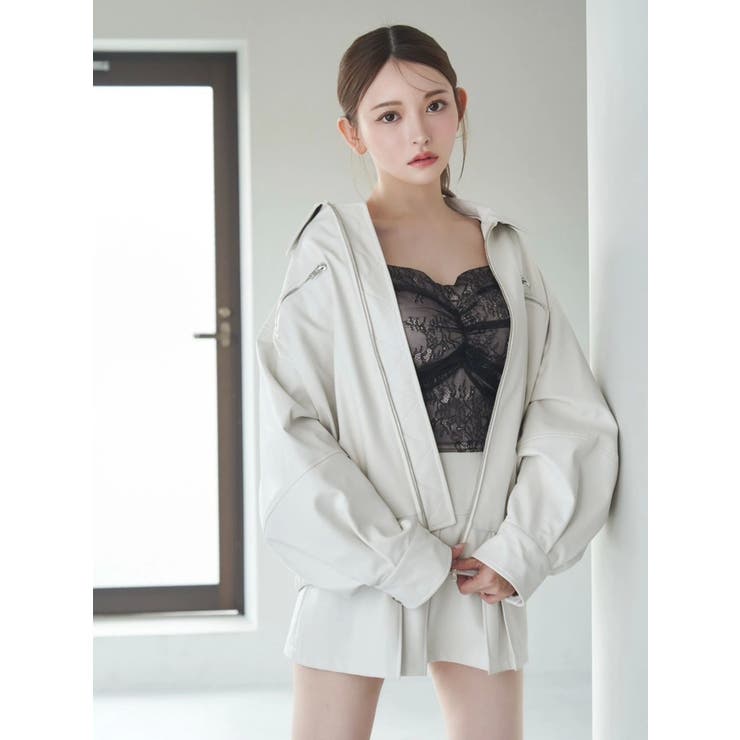 【SETUP】ヴィンテージライクフェイクレザーブルゾン | EATME | 詳細画像36 