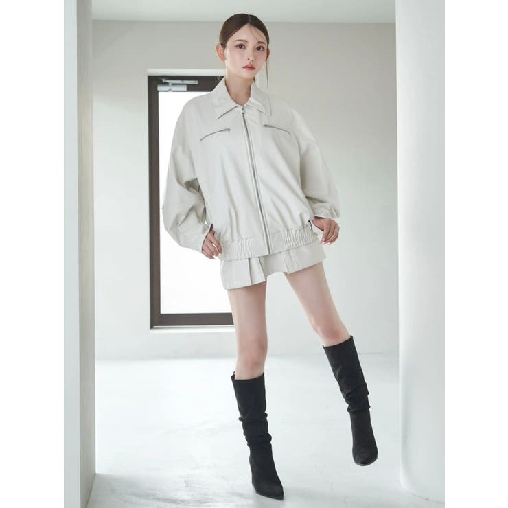 【SETUP】ヴィンテージライクフェイクレザーブルゾン | EATME | 詳細画像37 