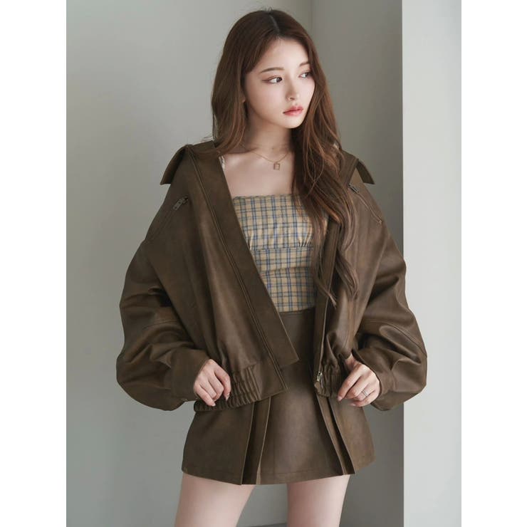 【SETUP】ヴィンテージライクフェイクレザーブルゾン | EATME | 詳細画像40 