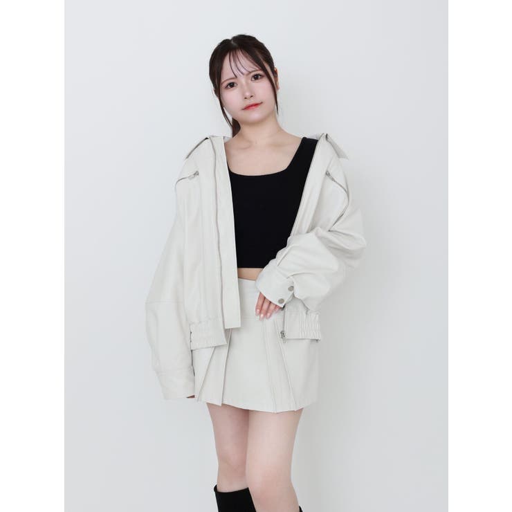 【SETUP】ヴィンテージライクフェイクレザーブルゾン | EATME | 詳細画像5 