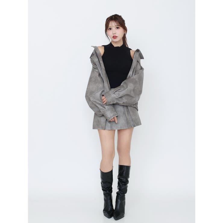 【SETUP】ヴィンテージライクフェイクレザーブルゾン | EATME | 詳細画像9 