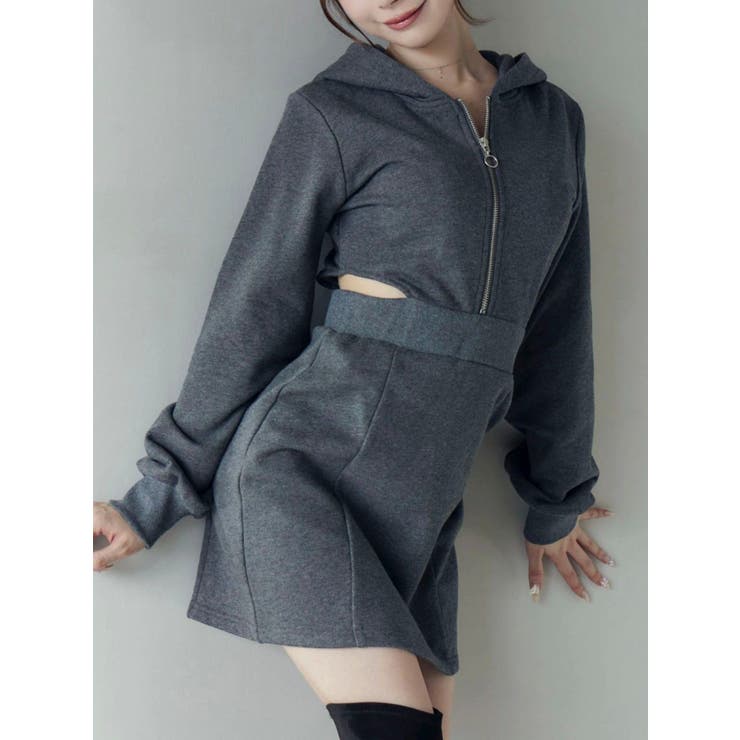 カットアウトフーディーワンピース | EATME | 詳細画像1 