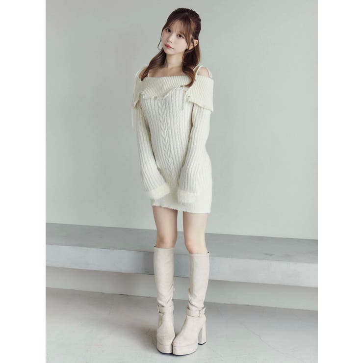 ヘムシャギーオフショルニットワンピース | EATME | 詳細画像23 