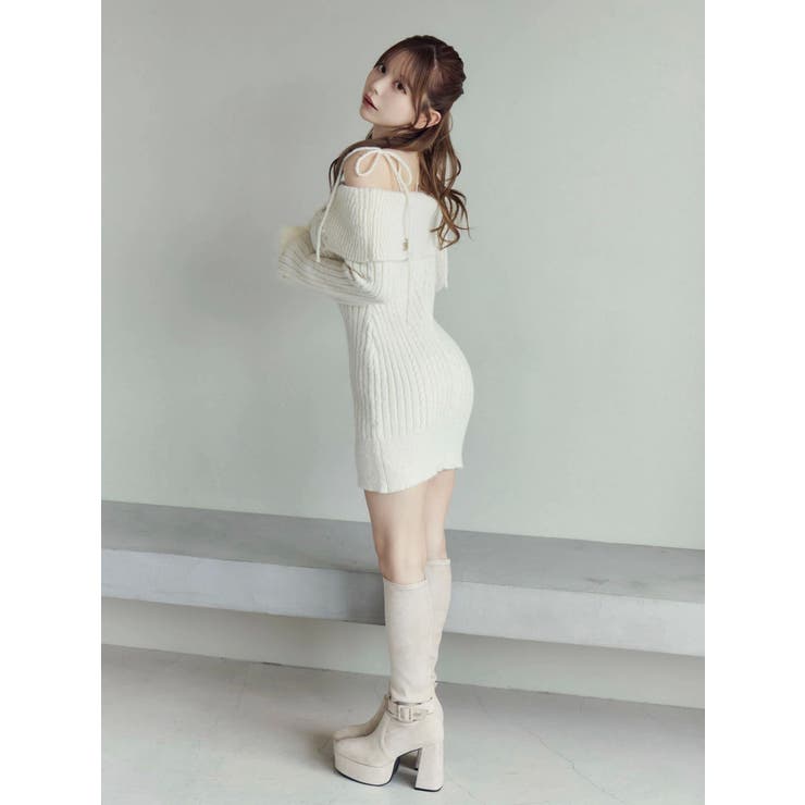 ヘムシャギーオフショルニットワンピース | EATME | 詳細画像25 