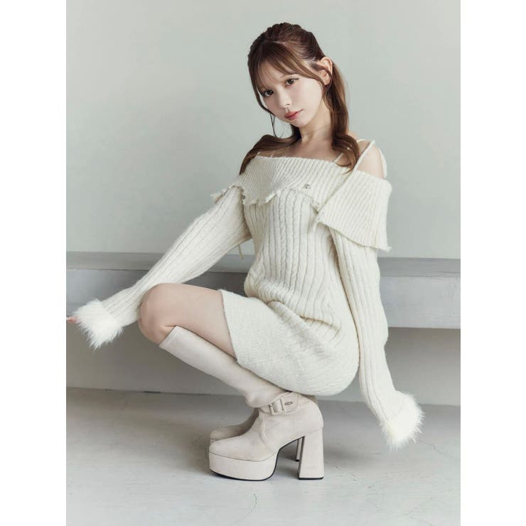 ヘムシャギーオフショルニットワンピース | EATME | 詳細画像26 