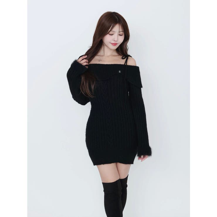 ヘムシャギーオフショルニットワンピース | EATME | 詳細画像28 