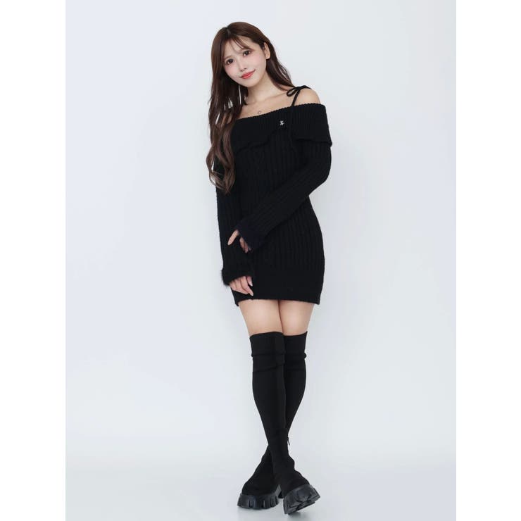 ヘムシャギーオフショルニットワンピース | EATME | 詳細画像30 