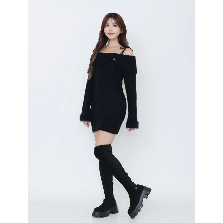 ヘムシャギーオフショルニットワンピース | EATME | 詳細画像36 