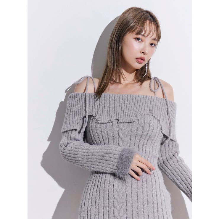 ヘムシャギーオフショルニットワンピース | EATME | 詳細画像37 