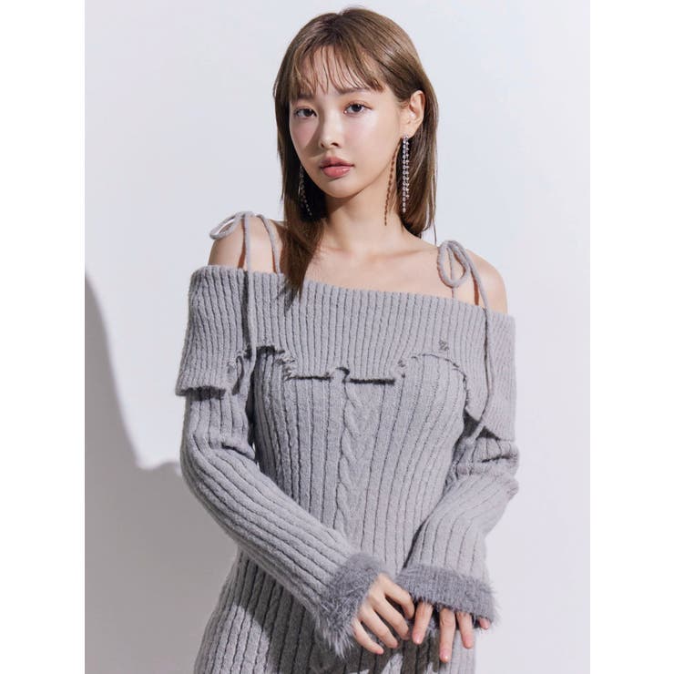 ヘムシャギーオフショルニットワンピース | EATME | 詳細画像40 