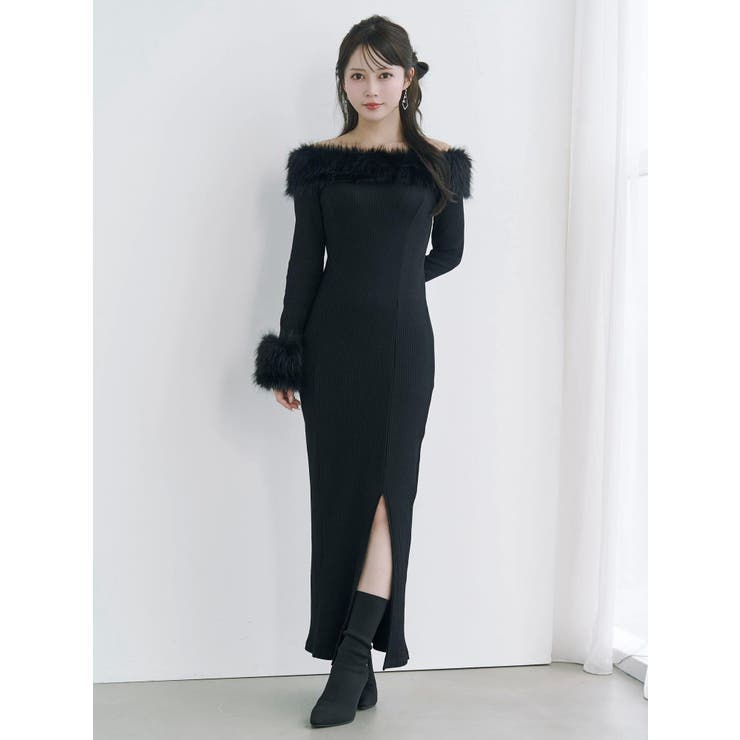 フェイクファーオフショルロングワンピース | EATME | 詳細画像10 