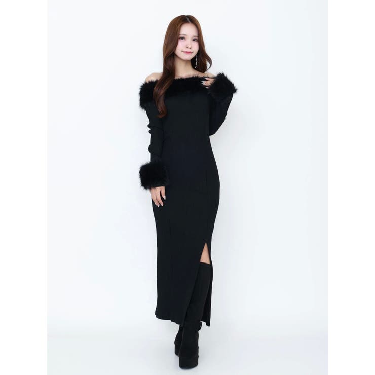 フェイクファーオフショルロングワンピース | EATME | 詳細画像14 