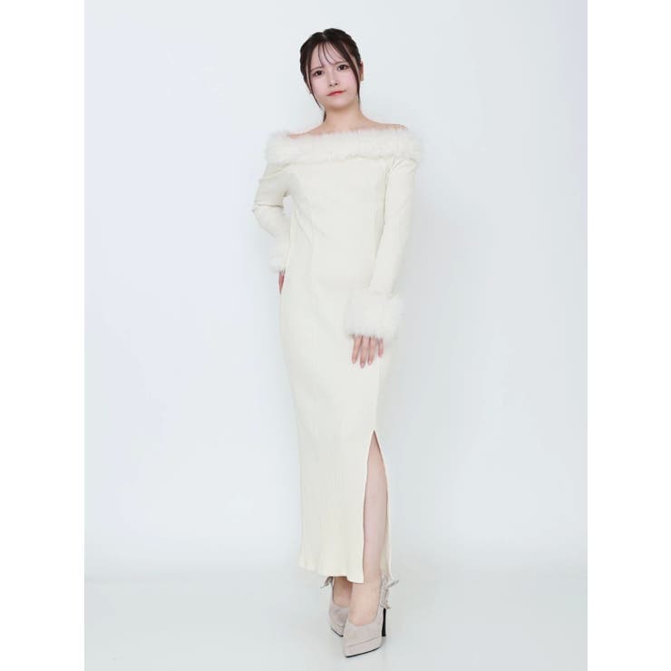 フェイクファーオフショルロングワンピース | EATME | 詳細画像23 