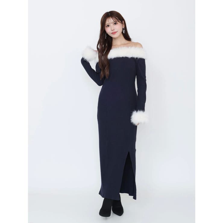 フェイクファーオフショルロングワンピース | EATME | 詳細画像28 