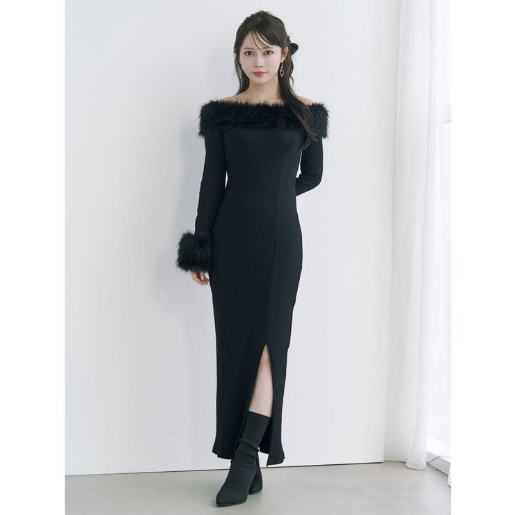 フェイクファーオフショルロングワンピース | EATME | 詳細画像4 