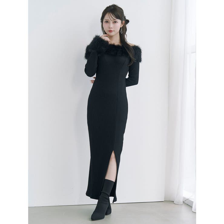 フェイクファーオフショルロングワンピース | EATME | 詳細画像5 