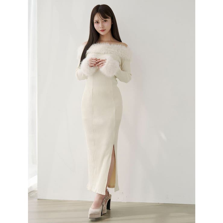 フェイクファーオフショルロングワンピース | EATME | 詳細画像7 