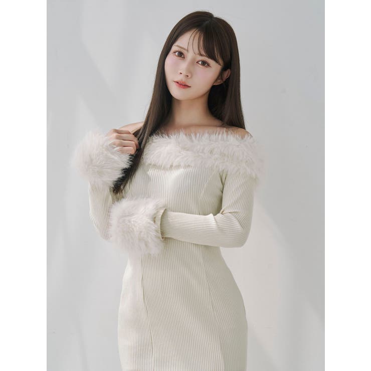 フェイクファーオフショルロングワンピース | EATME | 詳細画像9 