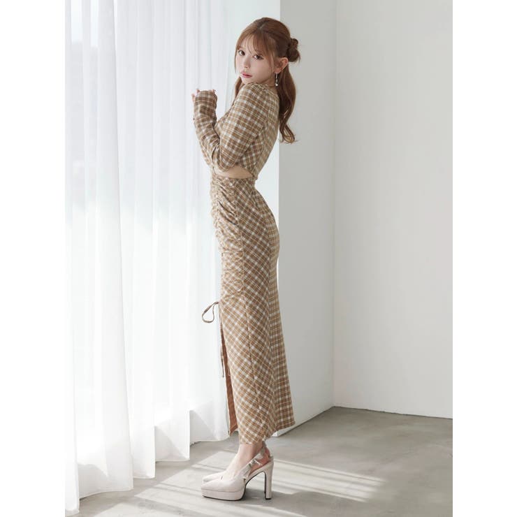 デコルテチェックワンピース | EATME | 詳細画像13 