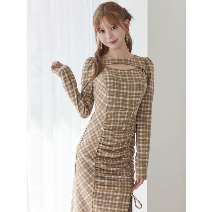 デコルテチェックワンピース | EATME | 詳細画像16 