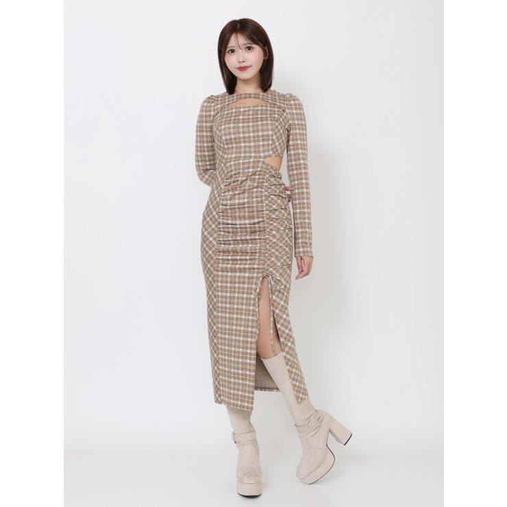 デコルテチェックワンピース | EATME | 詳細画像17 