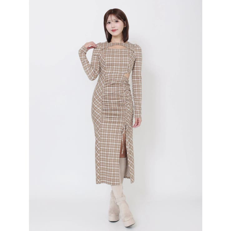 デコルテチェックワンピース | EATME | 詳細画像18 