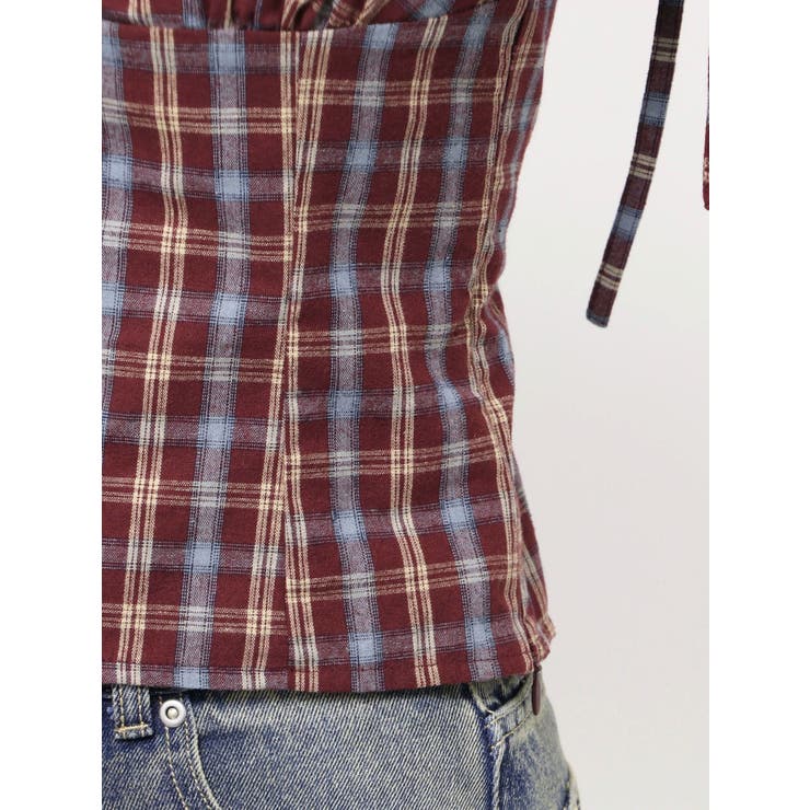 リボンショルダーチェックブラウス | EATME | 詳細画像27 